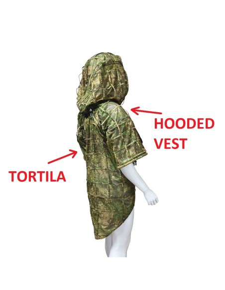 Camouflage hooded vest