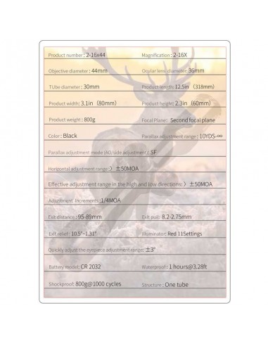 Riflescope IMAX ED 2-16x44 SFIR