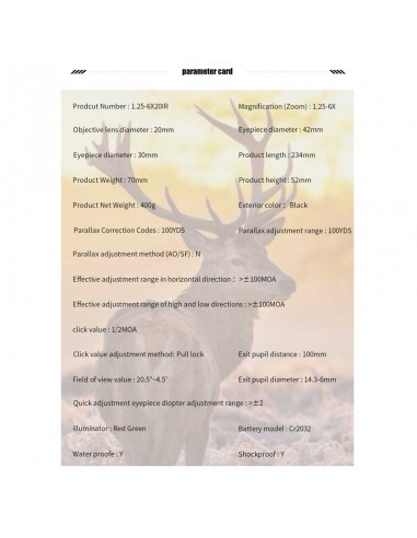 Puškohled HR 1,25-6x20 IR