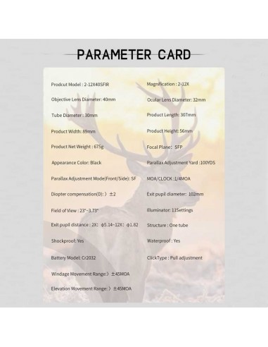 Puškohled AR 2-12x40 SFIR