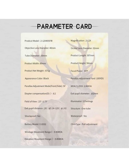 Puškohled AR 2-12x40 SFIR