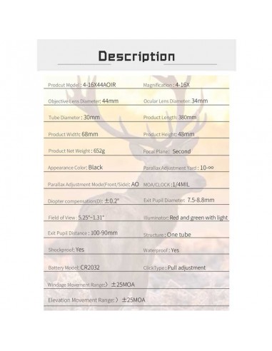 Puškohled TF 4-16x44 AOIR