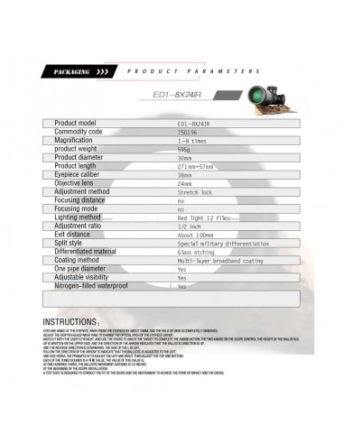 Puškohled IMAX ED 1-8x24 SFIR