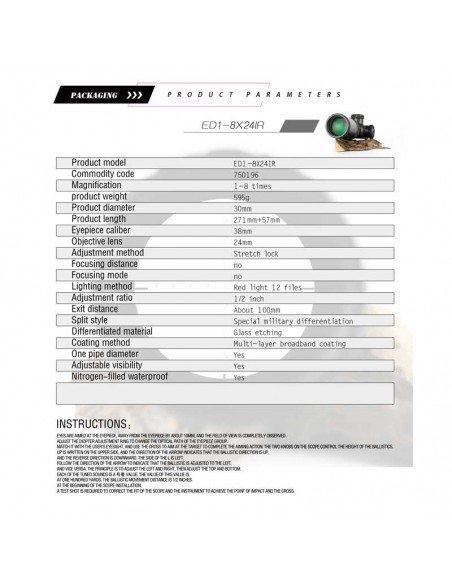 Riflescope IMAX ED 1-8x24 SFIR