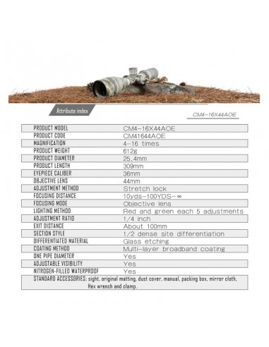 Riflescope CM 4-16x44 AOE