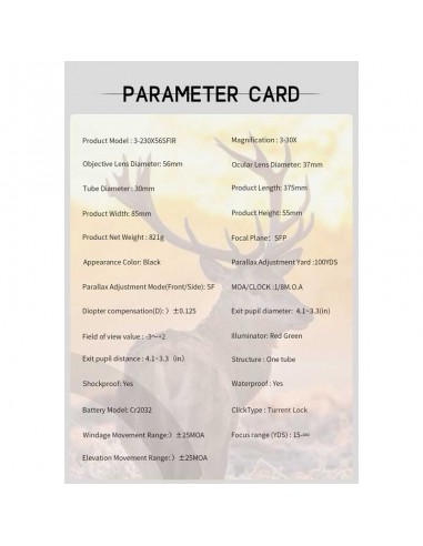 Riflescope MR 3-30x56 SFIR
