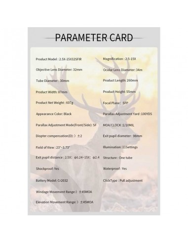Riflescope AR 2,5-15x32 SFIR HFT