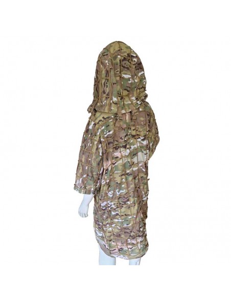 Camouflage hooded vest (long)