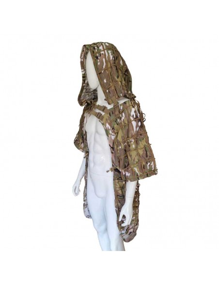 Camouflage hooded vest (long)