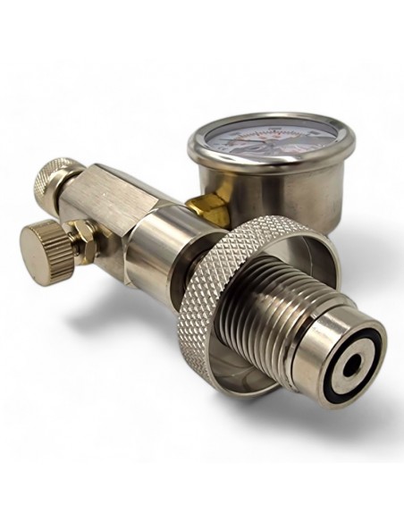 Multifunctional filling system with pressure gauge, valve and quick coupling