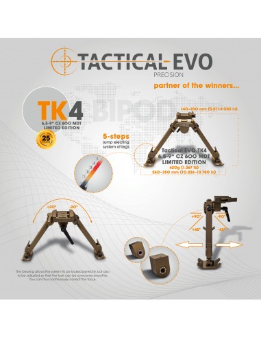 Bipod TACTICAL TK4 6,5-9" CZ 600 MDT LIMITED...