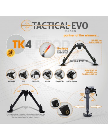 Bipod TACTICAL TK4 6,5-9" (WEAVER)