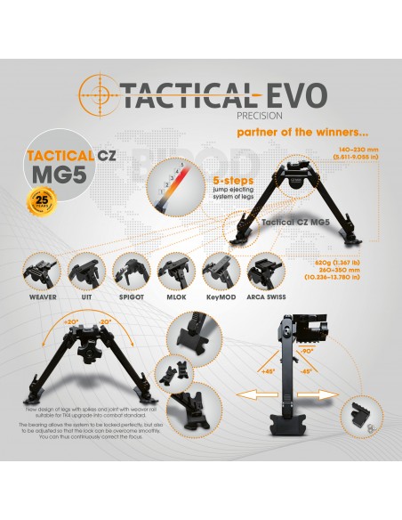 Bipod TACTICAL CZ MG5 6,5-9"